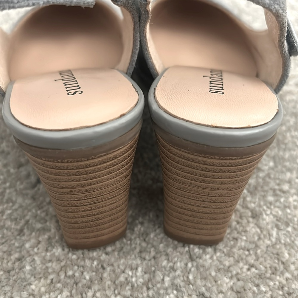 Sundance Eden Path Gray Suede Slingback Heels Size EU37 - Picture 5 of 12